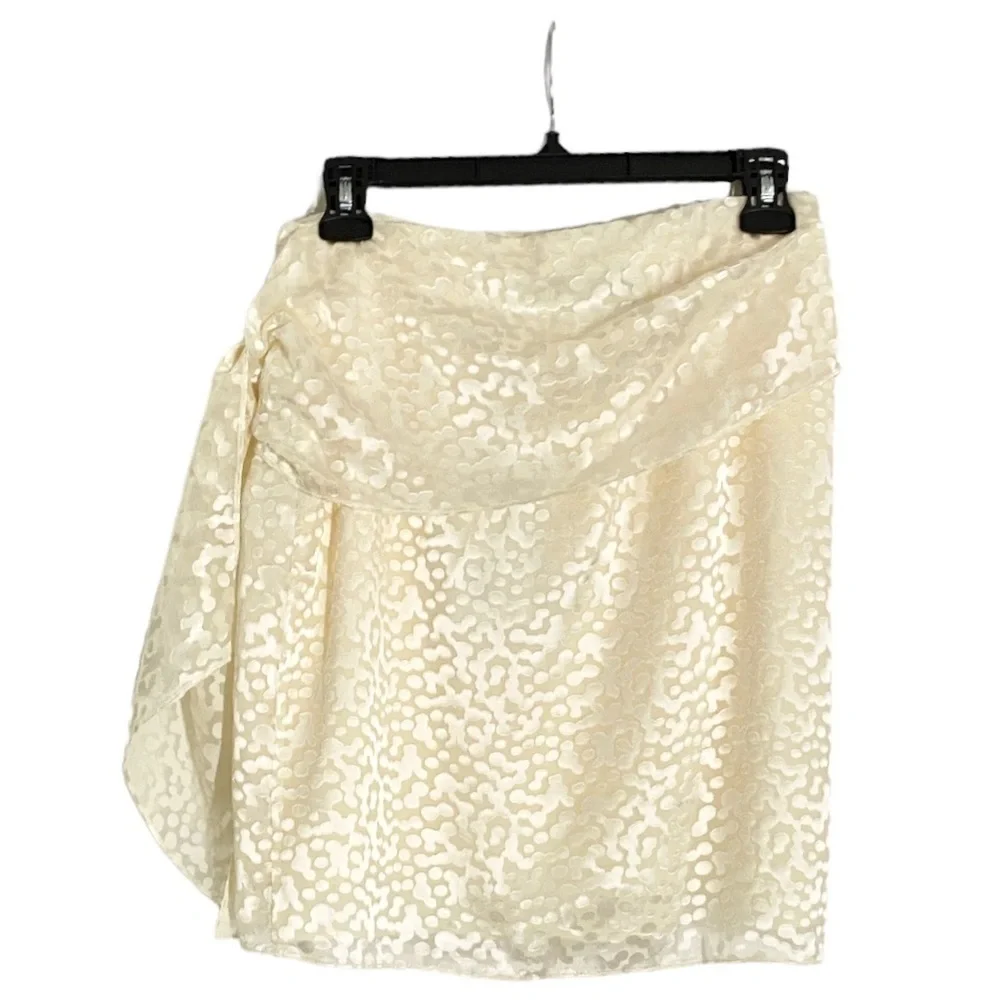 NEW IRO Paris Off White Wrap Mini Skirt Side Tie Size 8